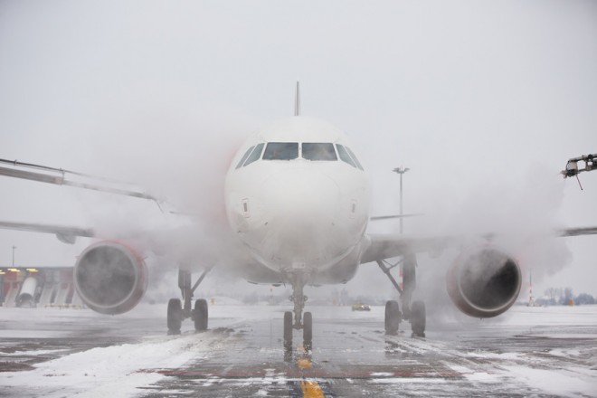 Schneechaos am Flughafen