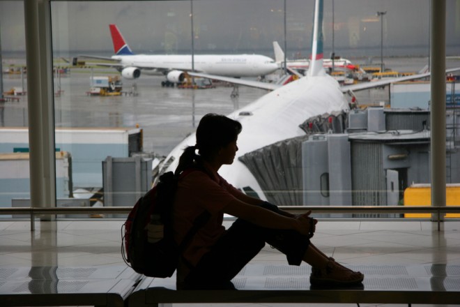 Langeweile am Flughafen