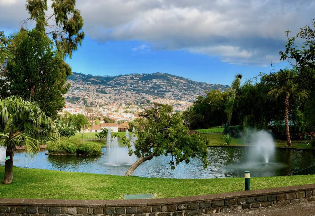 Park in Funchal: Die Stadt ist in die Steilhänge im Süden der Insel gebaut. Foto: Sascha Tegtmeyer